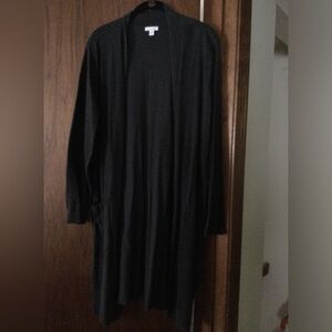 JJill charcoal gray long cardigan large